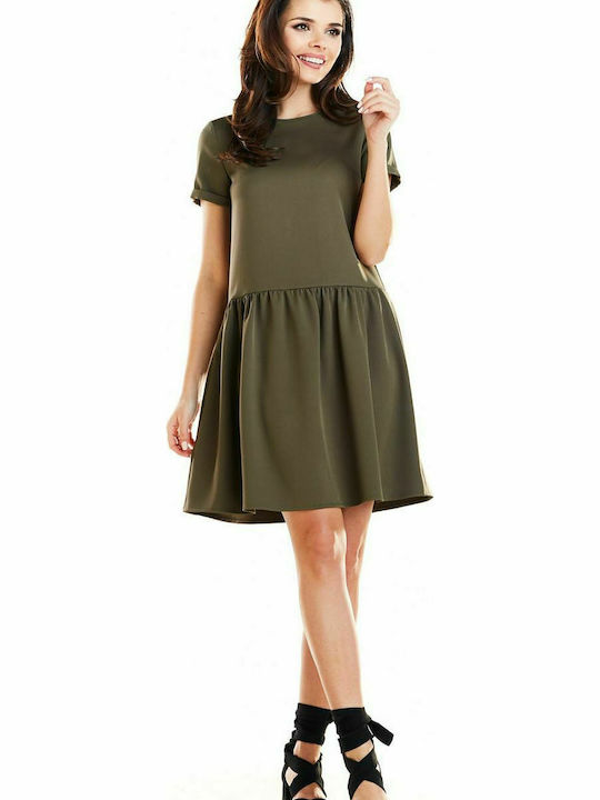 Awama Mini Kleid Khaki