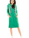 Awama Midi Dress with Hood Green