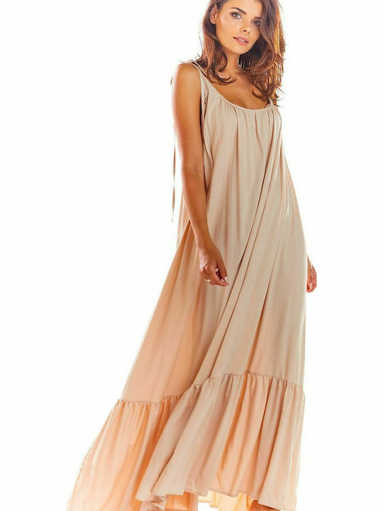 Awama Sommer Maxi Kleid Beige