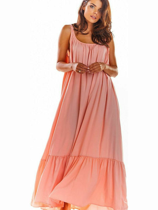 Awama Sommer Maxi Kleid Rosa