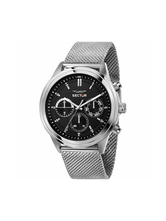 Sector Uhr Chronograph Batterie mit Silber Metallarmband