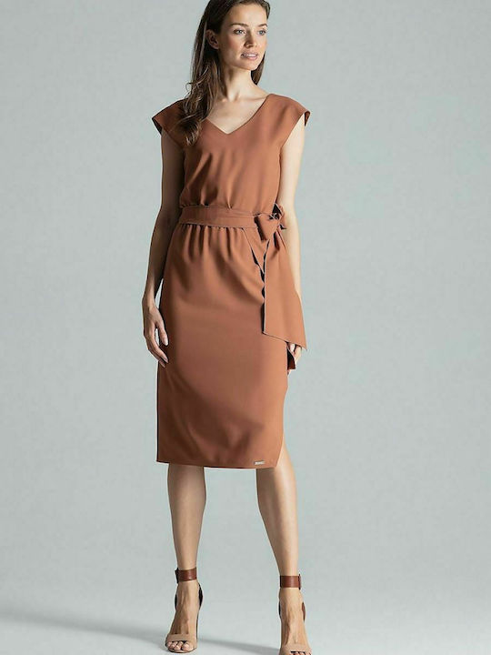 Figl M674 Summer Midi Dress Brown 135795