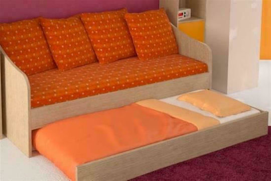 Pat pentru Copii - Canapea Single cu Pat Glisant pentru Saltea 80x190cm