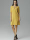 Figl M634 Summer Mini Dress Short Sleeve Yellow 126010