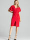 Figl M687 Midi Dress Short Sleeve Red 138290