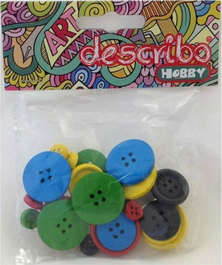 Describo Wooden Buttons Thickness 7mm 30pcs (Various Colors)
