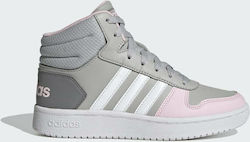 Adidas Αθλητικά Παιδικά Παπούτσια Μπάσκετ Hoops 2 Grey Two / Cloud White / Clear Pink