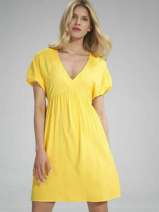 Figl M766 Summer Mini Dress Yellow 154657