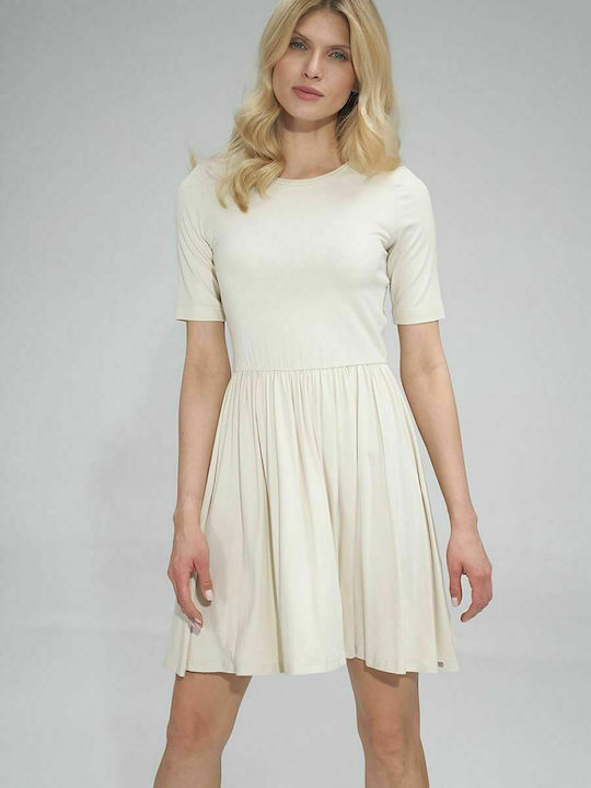 Figl M751 Sommer Mini Kleid Beige 154731