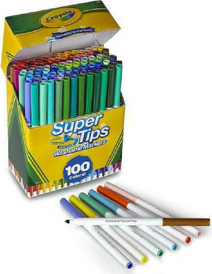 Crayola Supertips Washable Drawing Markers Set 100pcs
