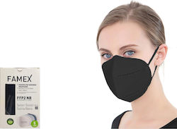 Famex Disposable Protective Mask FFP2 Particle Filtering Half NR Black 10pcs