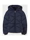 Mayoral Kids Quilted Jacket short Hooded Navy Blue