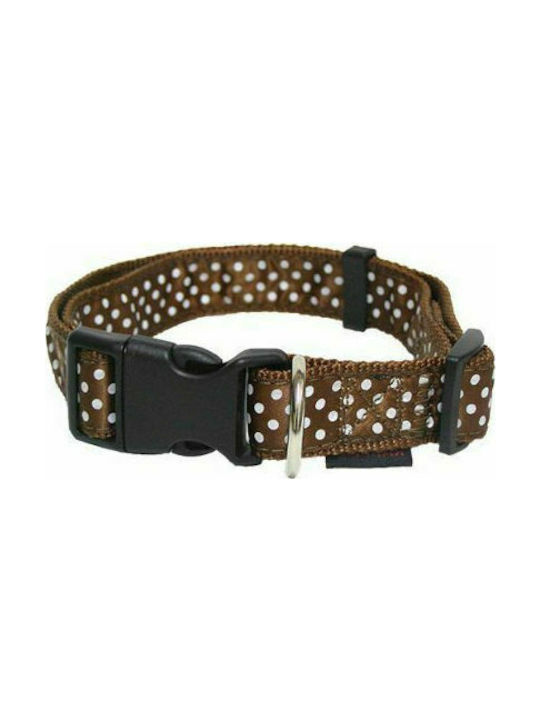 Polka dot collar brown M