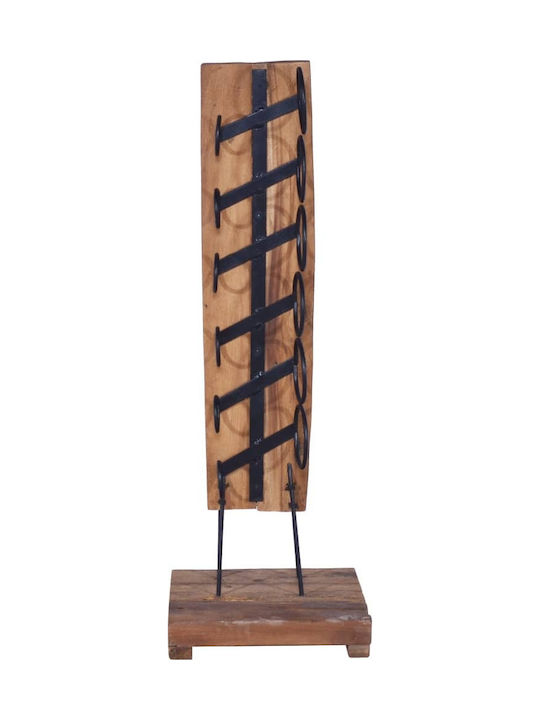 vidaXL Free Standing Wooden Wine Rack for 6 Bottles Brown-Black 35x35x100cm