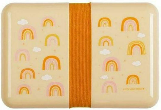 A Little Lovely Company Rainbows Πλαστικό Παιδικό Δοχείο Φαγητού 0.85lt Πορτοκαλί 18 x 12 x 6εκ.