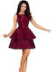 Numoco Mini Abendkleid Burgundisch