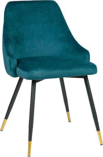 Ioli Dining Room Fabric Chair Petrol Blue 49.5x55x81cm