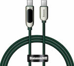 Baseus Display Braided USB 2.0 Cable USB-C male - USB-C male 100W Green 1m (CATSK-B06)