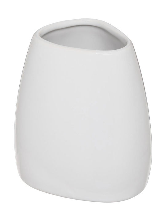 500033 Ceramic Cup Holder Countertop White White