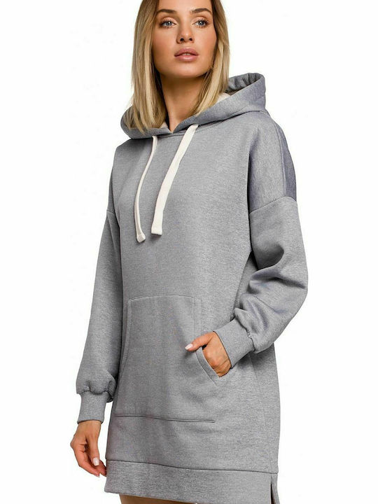 MOE M534 Mini Dress with Hood Gray MOE534