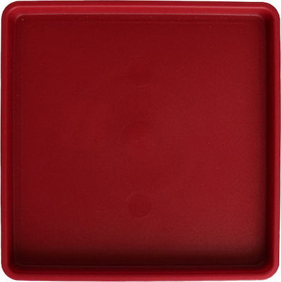 Viomes Linea 591 Square Plate Pot Burgundy 17x17cm