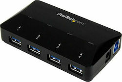 StarTech USB 3.0 4 Port Hub with USB-A / Ethernet Connection & Charging Port and External Power Supply