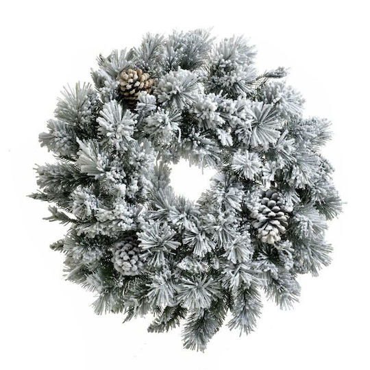 Inart Christmas Wooden Decorative Wreath 60cm