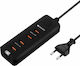 Canyon Charging Stand with 4 USB-A Ports in Black color (CNE-CHA09B-UK)