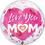 Balloon Foil Jumbo Valentine's Day Round Multicolour Love You Mom 56cm