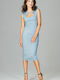 Lenitif K475 Summer Midi Dress Light Blue