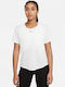 Nike One Femeie Sport Tricou Dri-Fit Alb