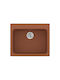 Sanitec Classic Undermount Sink Synthetic Granite W60xD50cm Granite Terracotta