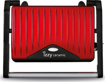 Izzy IZ-2008 223700 Sandwich Maker with Ceramic Plates for for 2 Sandwiches Sandwiches 800W Spicy Red Ceramic