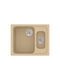 Sanitec Classic 03-02-00 Drop-In Sink Left Synthetic Granite W62xD51cm Granite Cappuccino