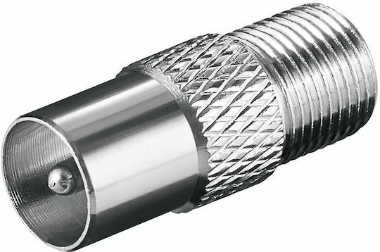 ATC Μετατροπέας Coaxial male σε F-Connector female Ασημί 1τμχ 03.003.0025