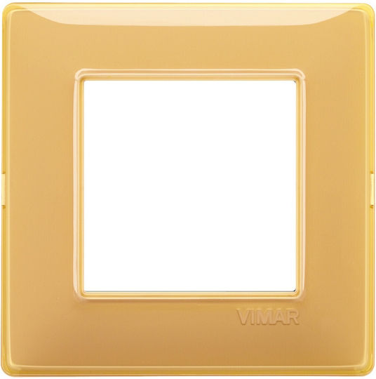 Vimar Plana Switch Frame 1 Position Vertical Installation 2 Elements in Yellow Color 14642.43