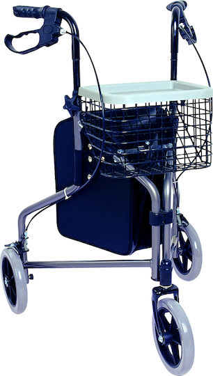 Πτυσσόμενος Περιπατητήρας Rollator Αλουμινίου Μπλε