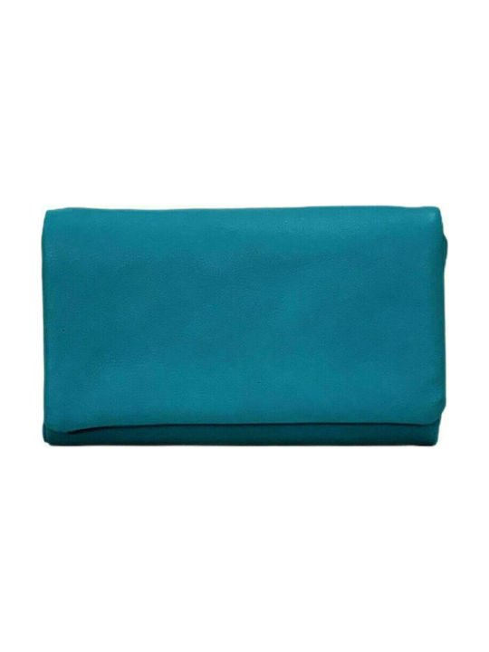 Women's Wallet made of Genuine Leather of Excellent Quality in Turquoise Open