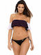 Marko Bikini Set Off Shoulder Top & Slip Bottom with Laces Elena Violet