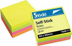 Sticki Post-it Notes Pad Cube 240 Sheets Multicolour 5x5cm