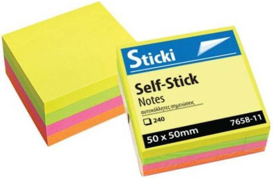 Sticki Αυτοκόλλητα Χαρτάκια Σημειώσεων σε Κύβο 240 Φύλλων 5x5cm Sticki