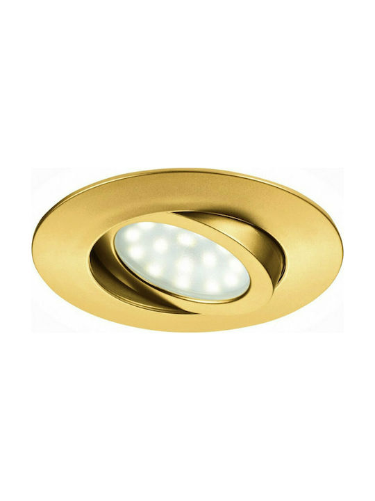 Fan Europe Zenit-5w Round Metallic Ceiling Spot with Built-in LED and Warm White Light Gold 2.5x2.5cm