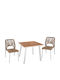 Set De dining pentru spații exterioare mici Alb 3buc