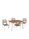Set Sala De Mese Pentru Exterior 5 Piese Alb
