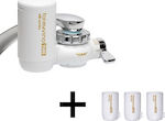 Toray Torayvino MK2-EG White Activated Carbon Faucet Mount Water Filter with 3 Extra Replacement Cartridges MKC-EG 0.1 μm