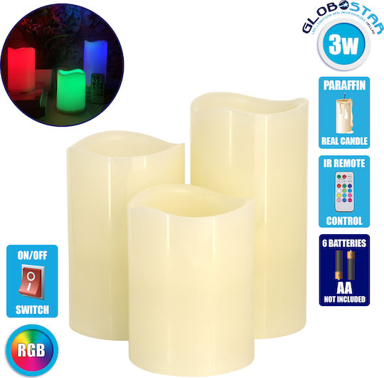 GloboStar Decorative Lamp Wax Polish White 3pcs