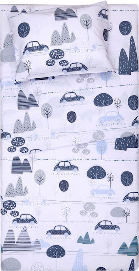 Viopros Baby Duvet Cover Set With Pillowcase Card Blue 120x160cm