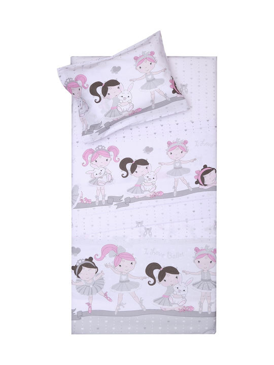 Viopros Baby Bettbezug Set mit Kissenbezug Rina 647850 Weiß 120x160cm.