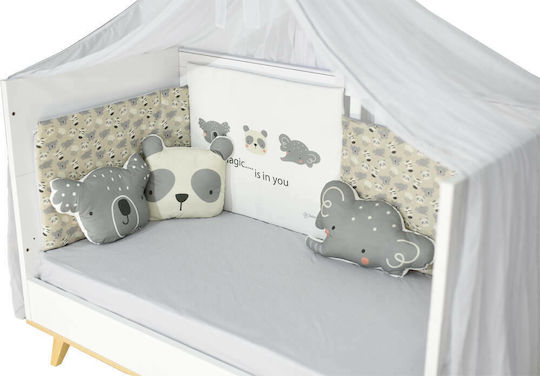 Bebe Stars Crib Decorative Pillows Panda Gray 3pcs