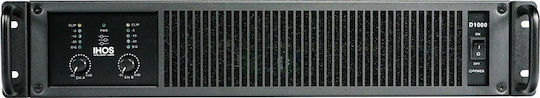 Ihos D-1000 PA Power Amplifier 2 Channels 900W/4Ω 450W/8Ω with Cooling System Black
